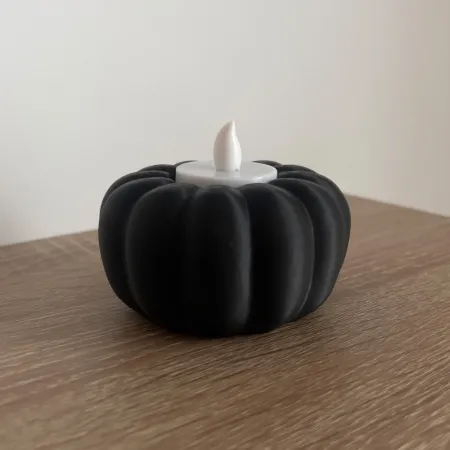 Okrągła Dynia Jesienna Świecznik na Tealight LED